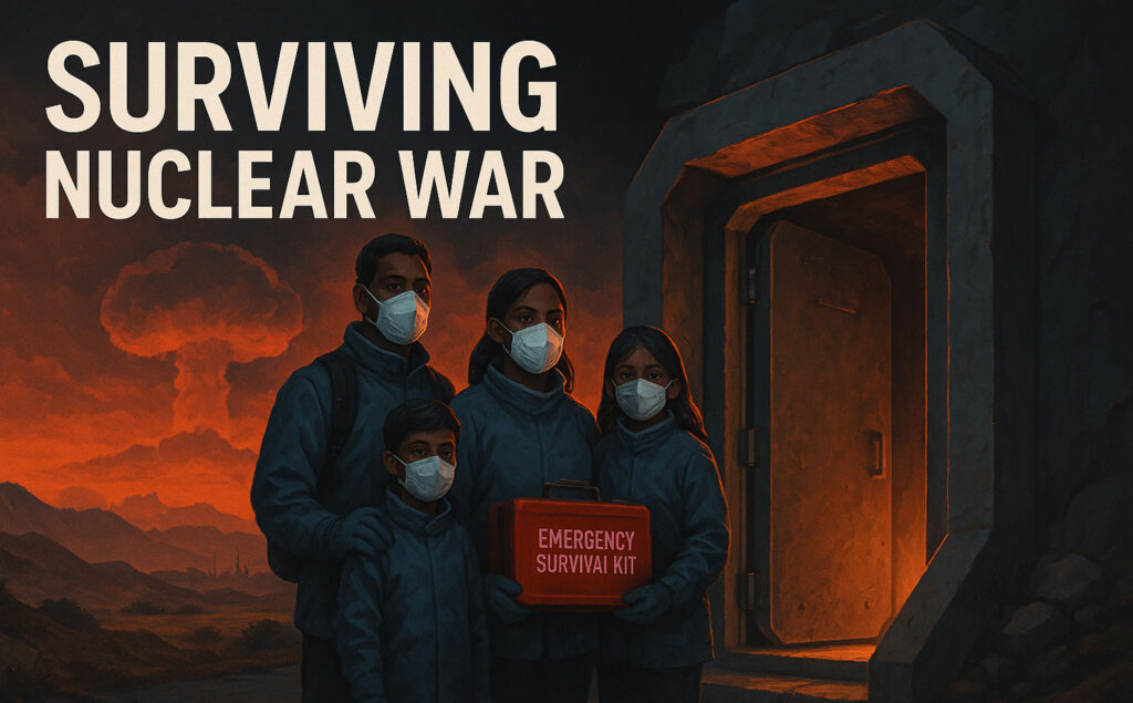 Nuclear war survival shelter with family during Pakistan nuclear crisis