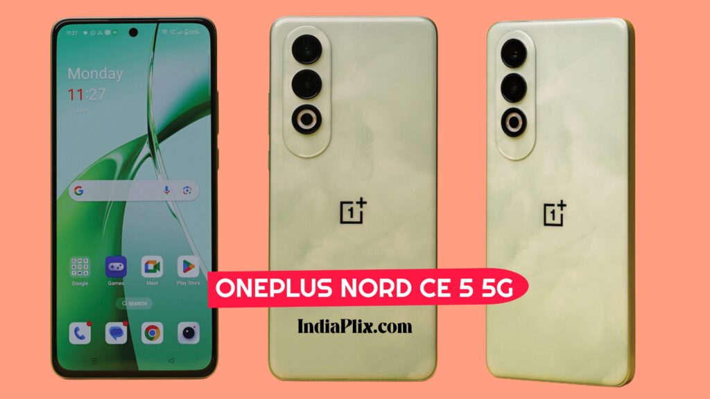 OnePlus Nord CE 5 smartphone with vertical dual-camera and AMOLED display, launching soon in India in May 2025.