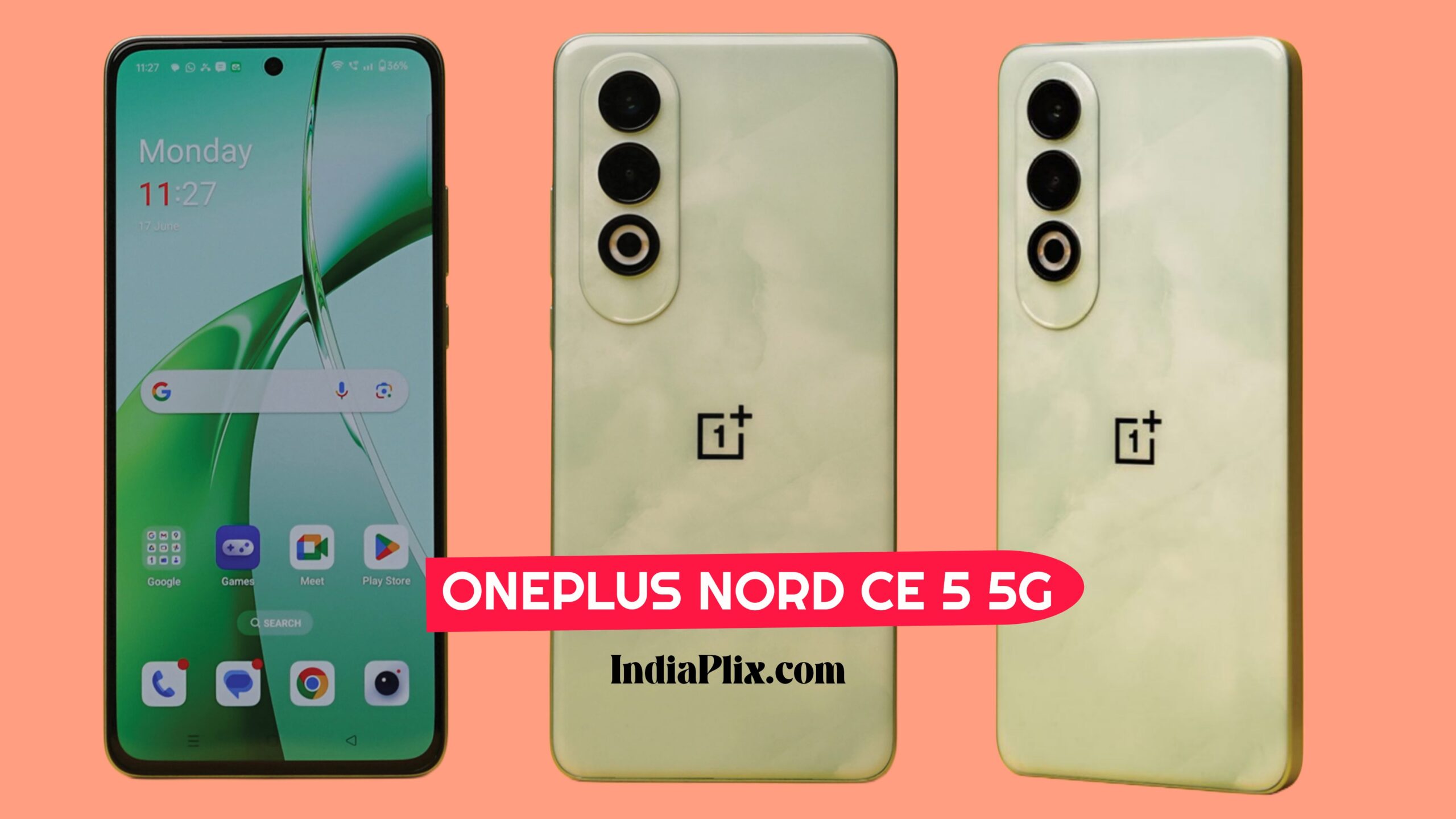 OnePlus Nord CE 5 smartphone with vertical dual-camera and AMOLED display, launching soon in India in May 2025.